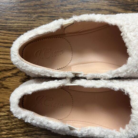 J. Crew Sherpa Flats with Elastic in Dusty Ivory BD448 Women's Size 8 - Picture 12 of 12